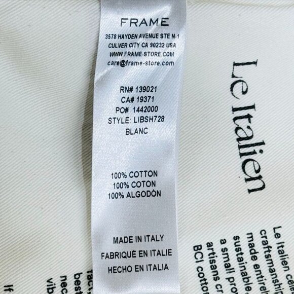 FRAME Le Italien Women's Shorts Off White Cotton Bermuda Top Stitching Size 29 - Picture 10 of 12